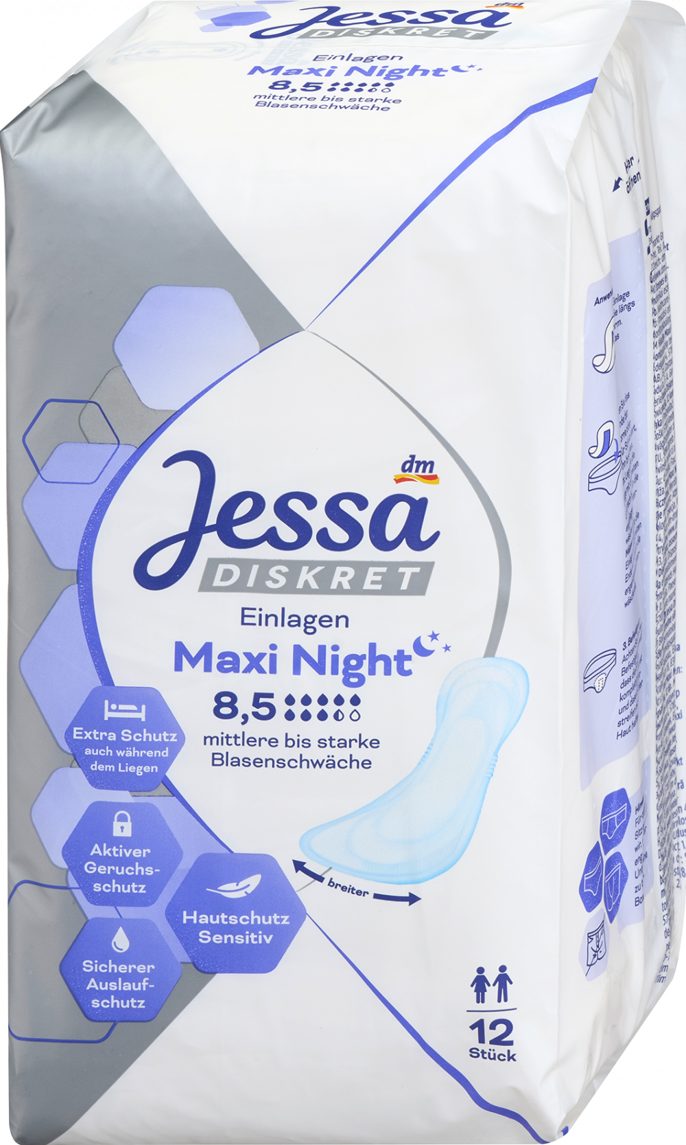 جيسا سرييتنع سلس البول ماكسي نايت، 12 قطعةجهاز طبي