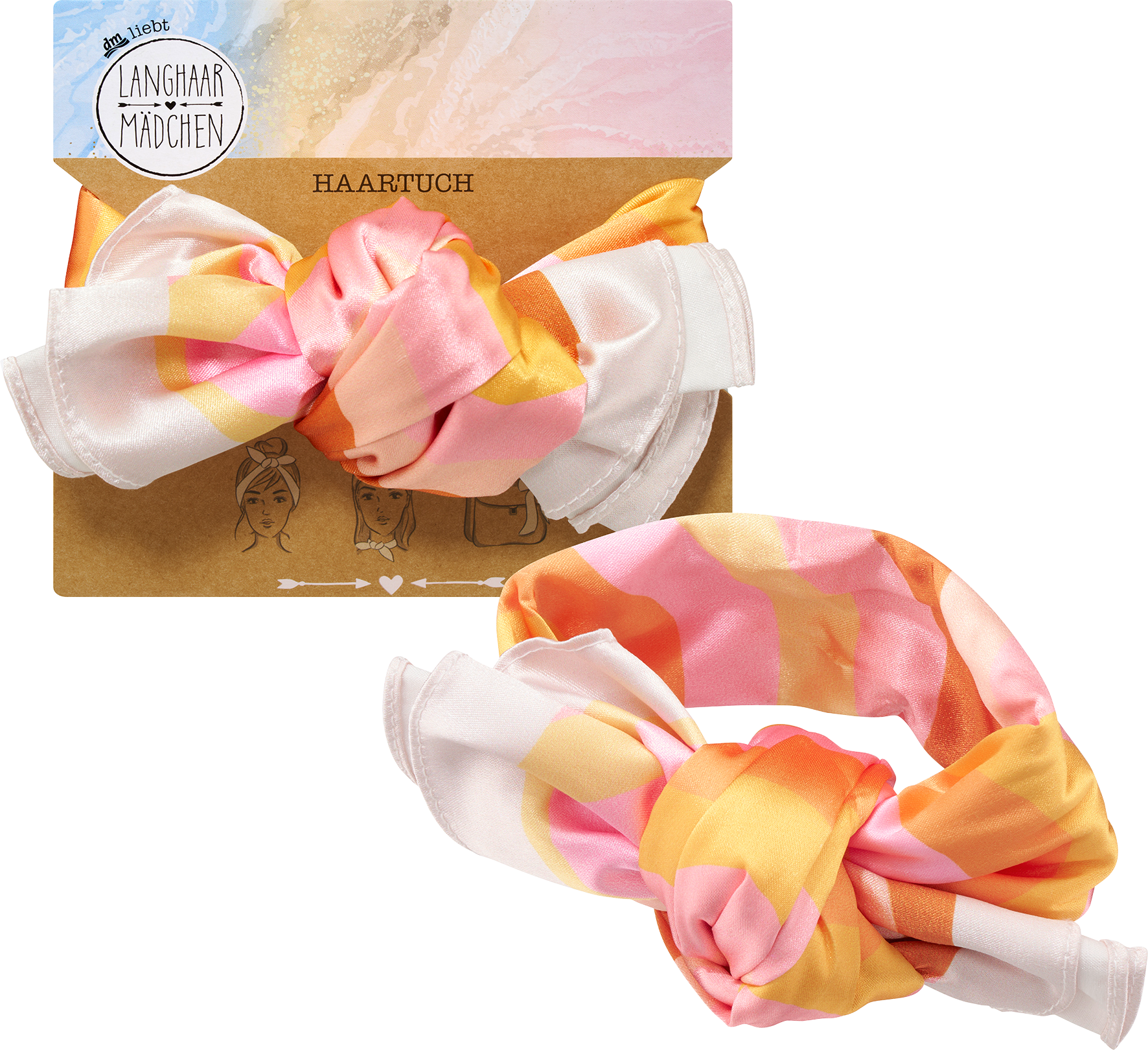 منشفة شعر طويل للفتاة باندانا للعناية الصيفية ، 1 قطعة