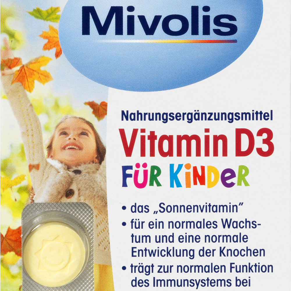 ميفوليس فيتامين د3 للأطفال، أقراص قابلة للمضغ 60 قطعة، 51 جم مكمل غذائي