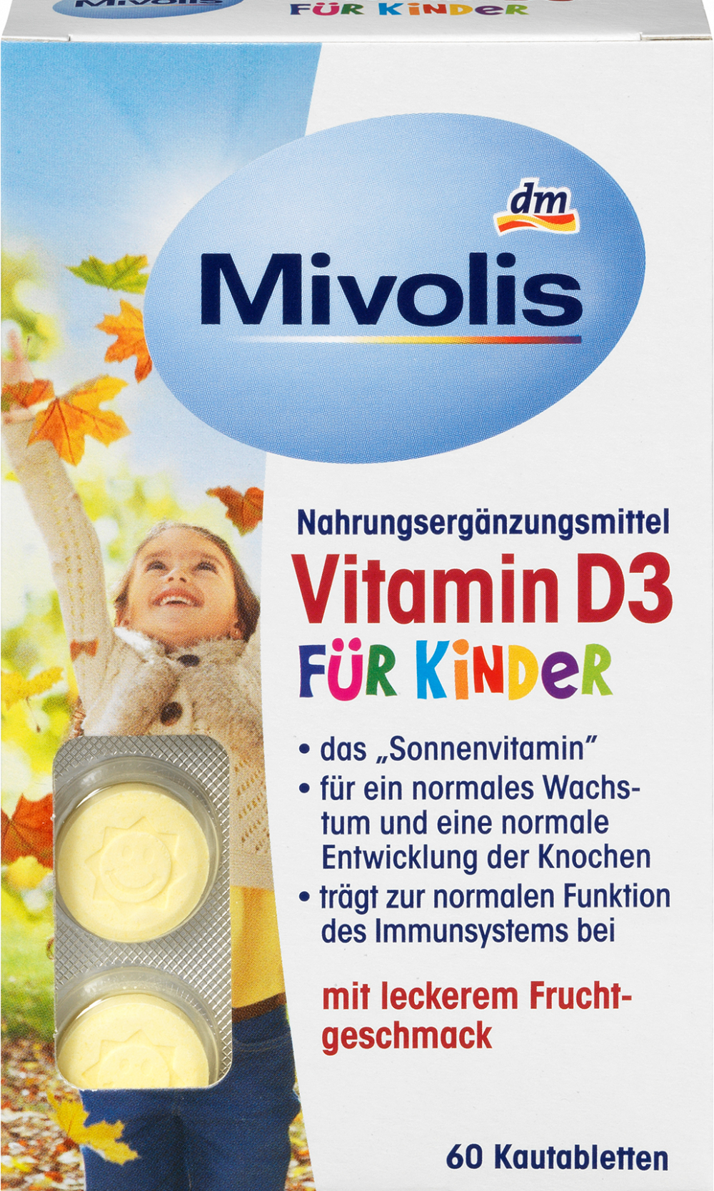 ميفوليس فيتامين د3 للأطفال, أقراص قابلة للمضغ 60 قطعة، 51 غراممكمل غذائي