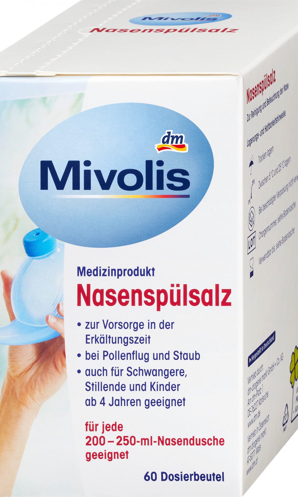 ميفوليس ملح ري الأنف 60 عود ، 135 جرام جهاز طبي