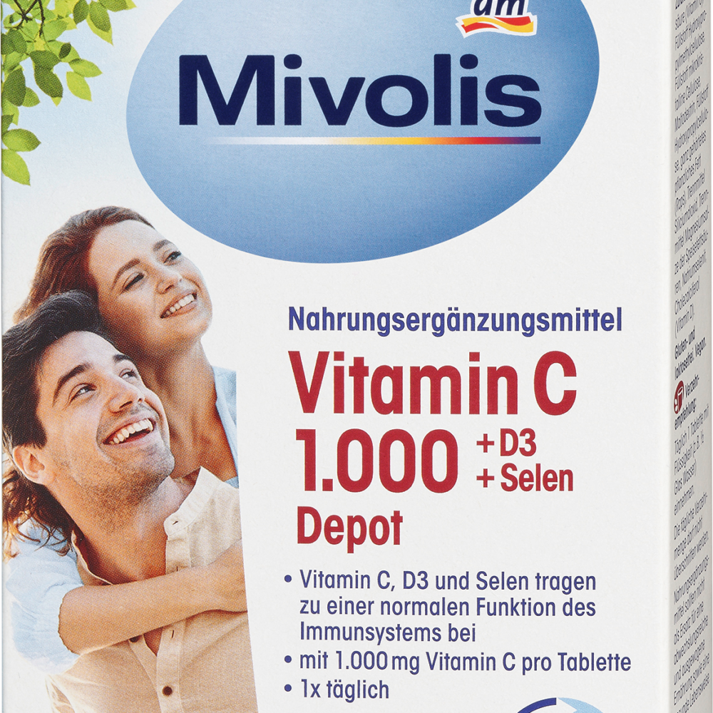 ميفوليس فيتامين سي 1000 + د3 + مستودع السيلينيوم 30 قطعة ، 42 جرام مكمل غذائي