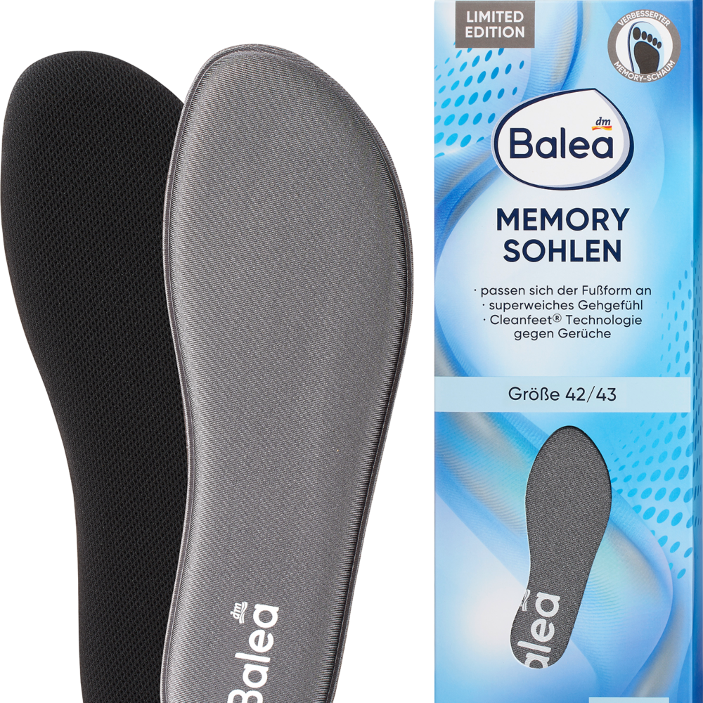 باليا إسفنج ميموري فوم إنسولز، مقاس 42/43 (1 زوج)، 2 قطعة