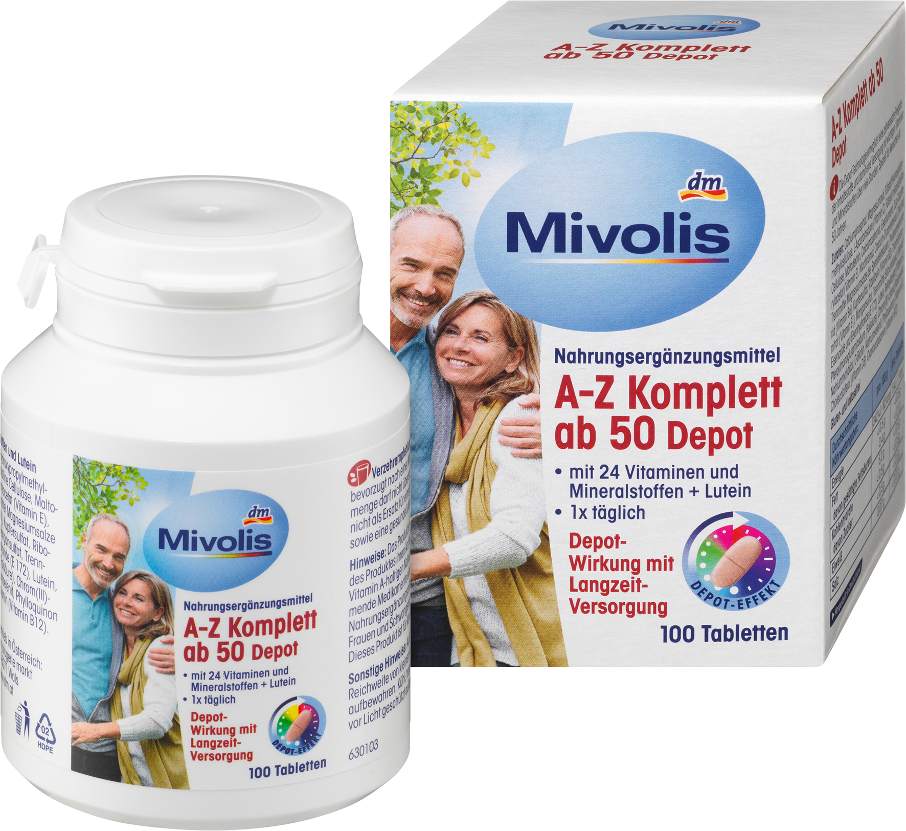 Mivolis A-Z Complete Depot من 50، قرص، 100 قطعة، 150 غراممكمل غذائي