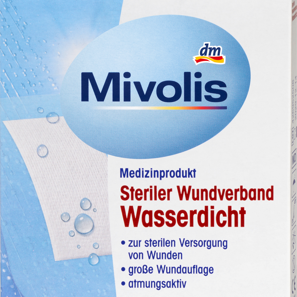 ضمادة الجروح المعقمة Mivolis مقاومة للماء ، 5 قطع جهاز طبي