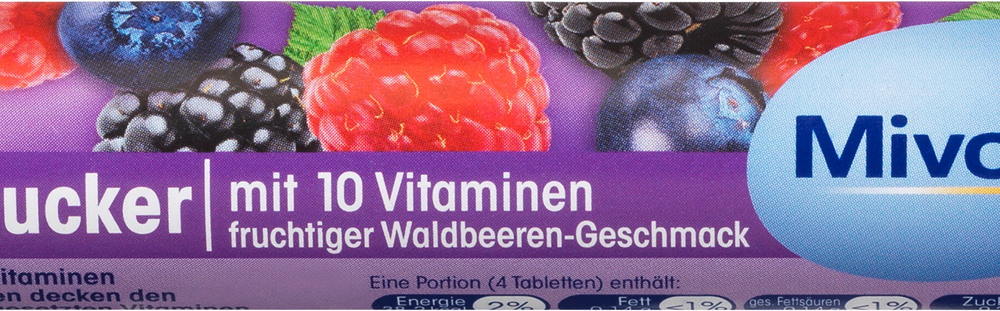 Mivolis Dextrose, التوت البري مع 10 فيتامينات، 44 جم