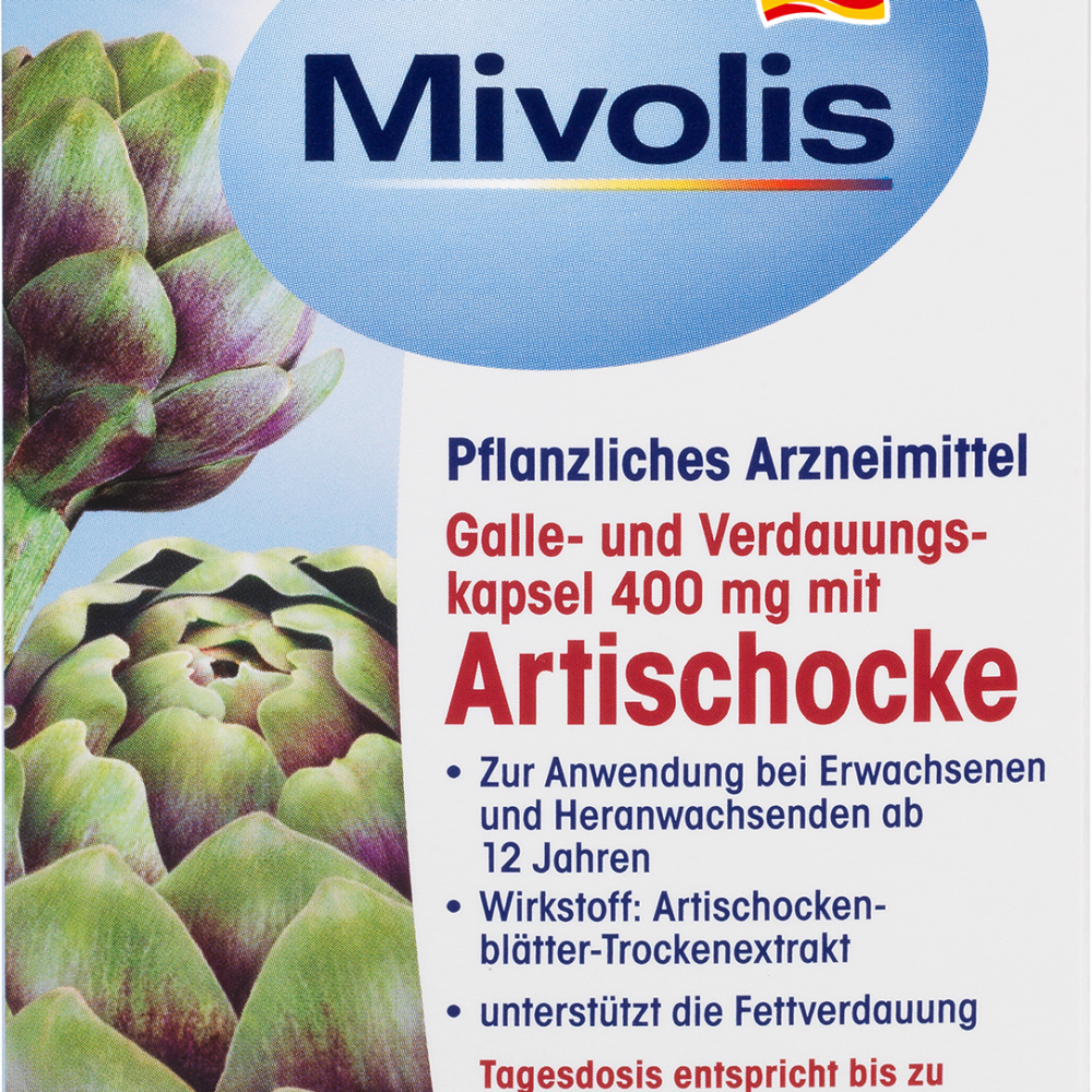 ميفوليس كبسولة صفراوية والجهاز الهضمي 400 مجم مع الخرشوف، 60 قطعة دواء