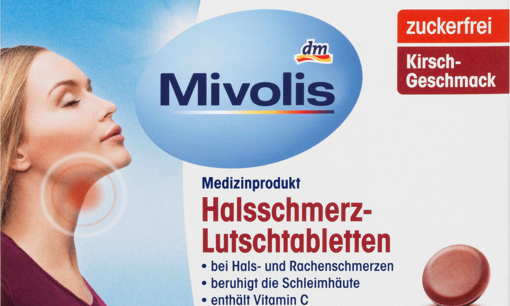 أقراص استحلاب الحلق Mivolis ، 24 قطعة جهاز طبي
