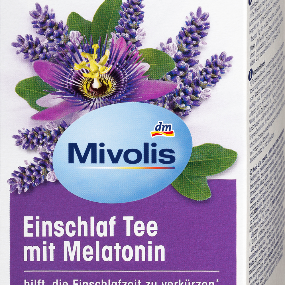 Mivolis Herbal Tea, شاي النوم مع الميلاتونين (14 كيس)، 28 جم