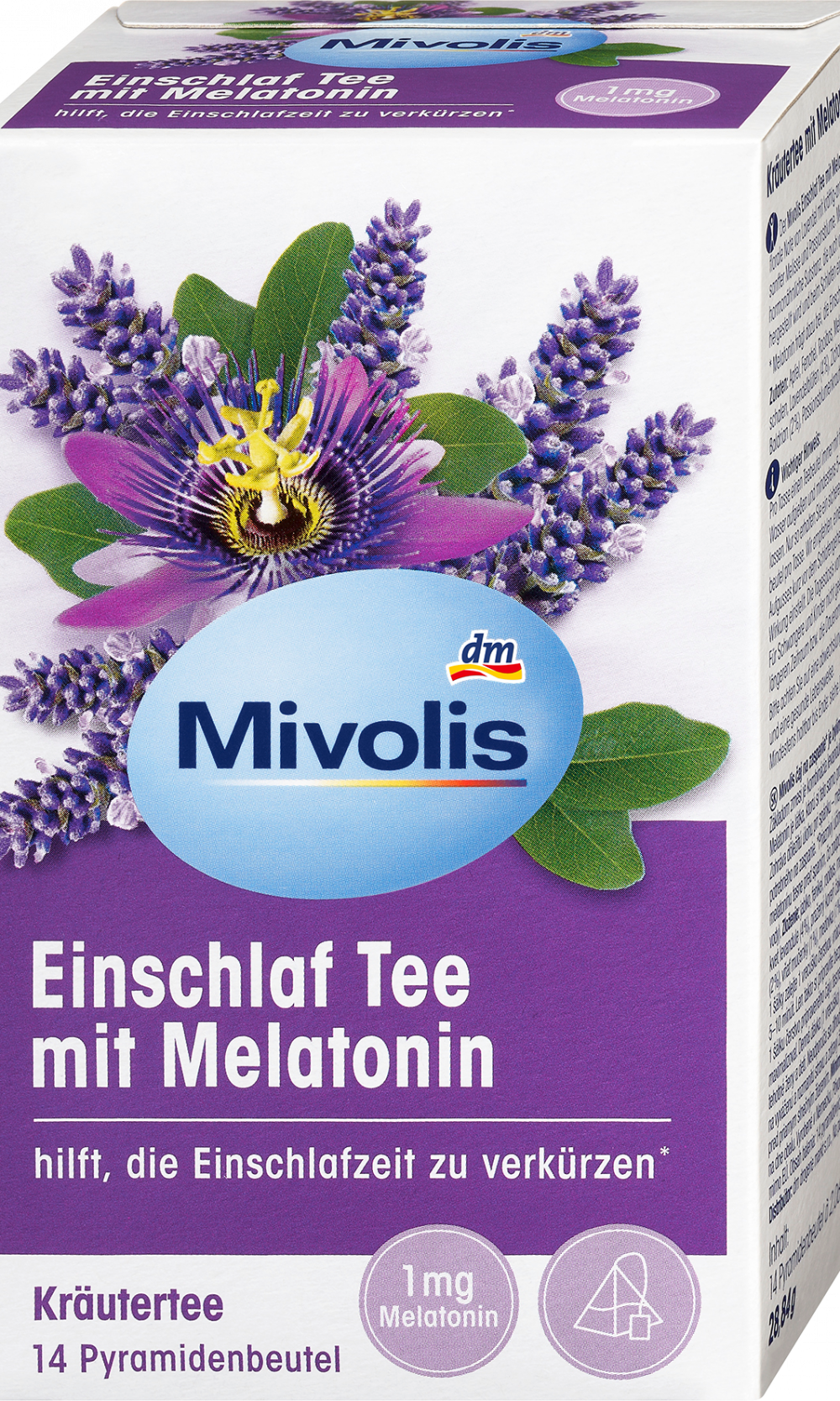 Mivolis Herbal Tea, شاي النوم مع الميلاتونين (14 كيس)، 28 جم