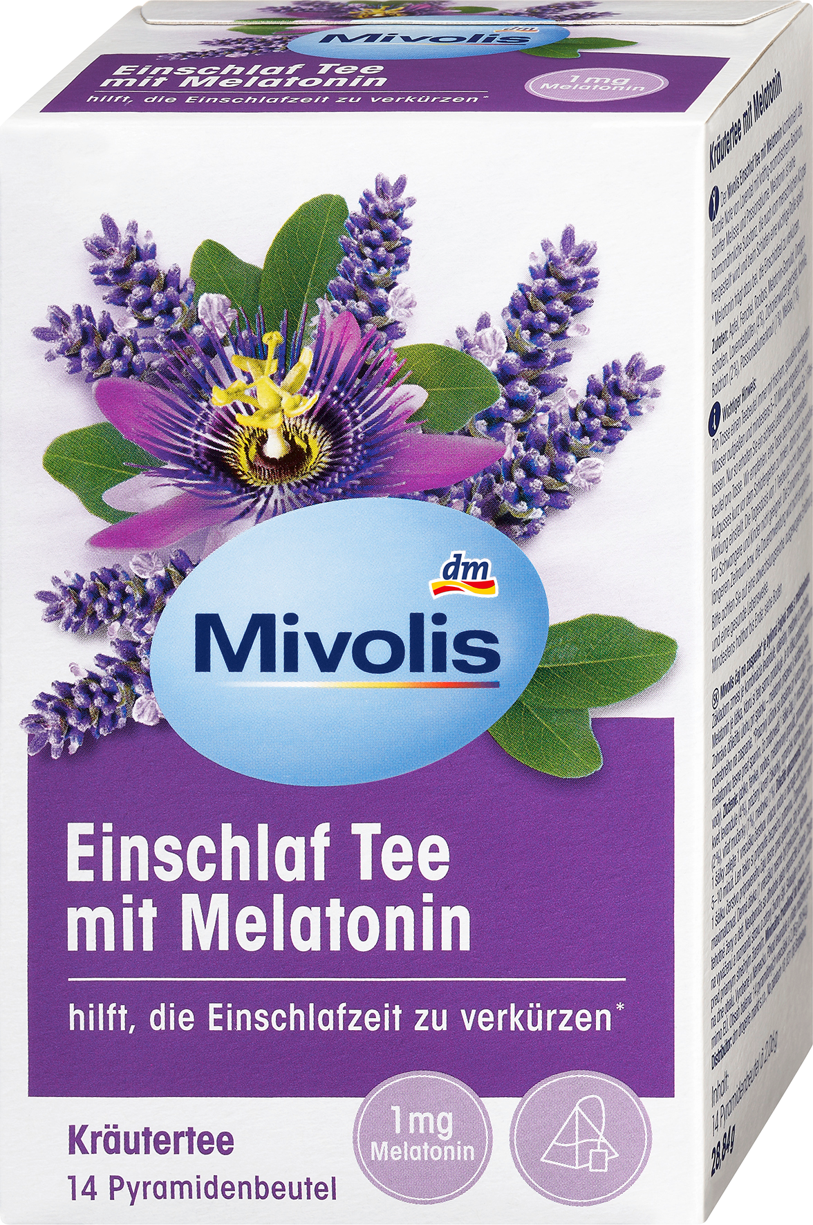 Mivolis Herbal Tea, شاي النوم مع الميلاتونين (14 كيس)، 28 جم