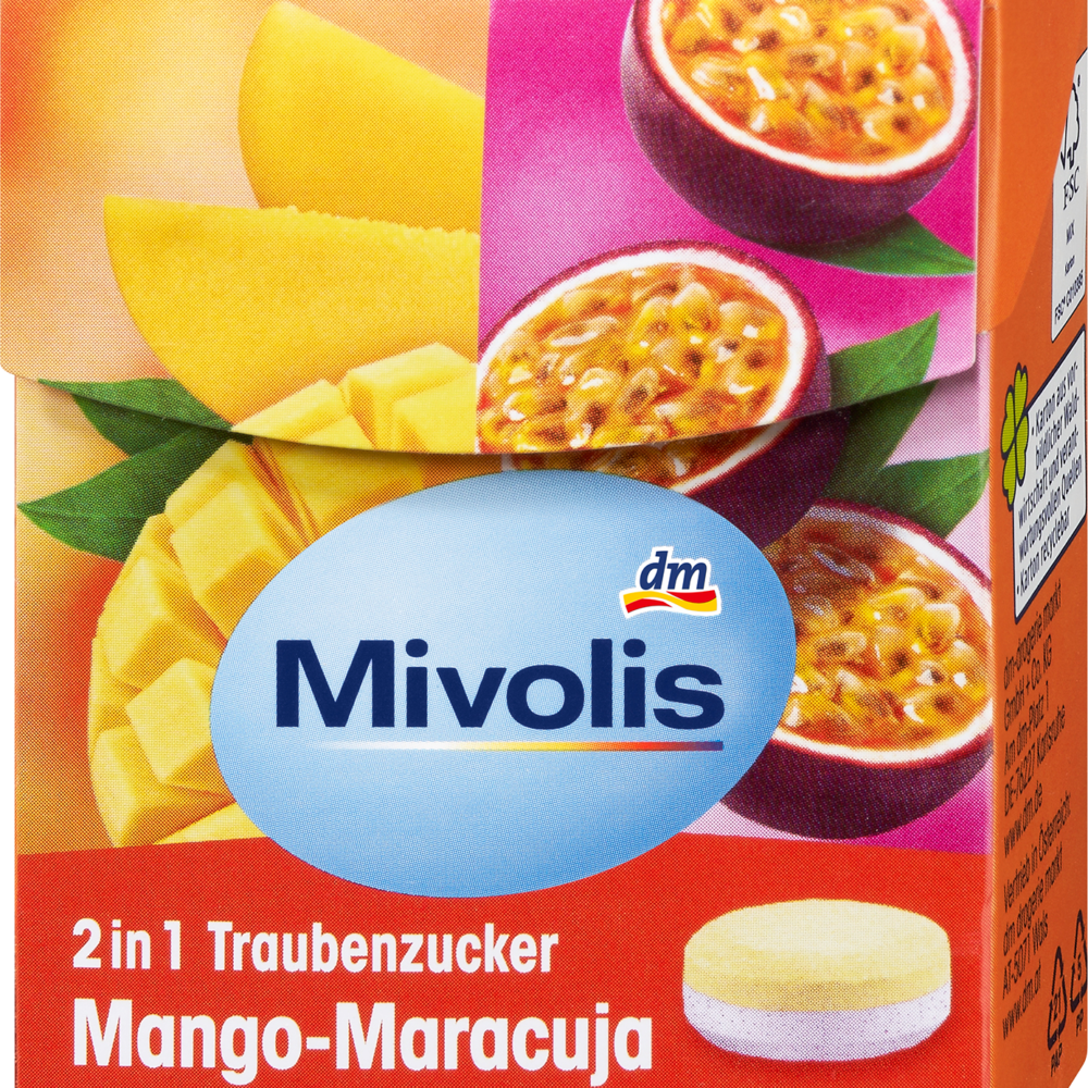 Mivolis Dextrose 2 in1, مانجو فاكهة العاطفة، 50 جم
