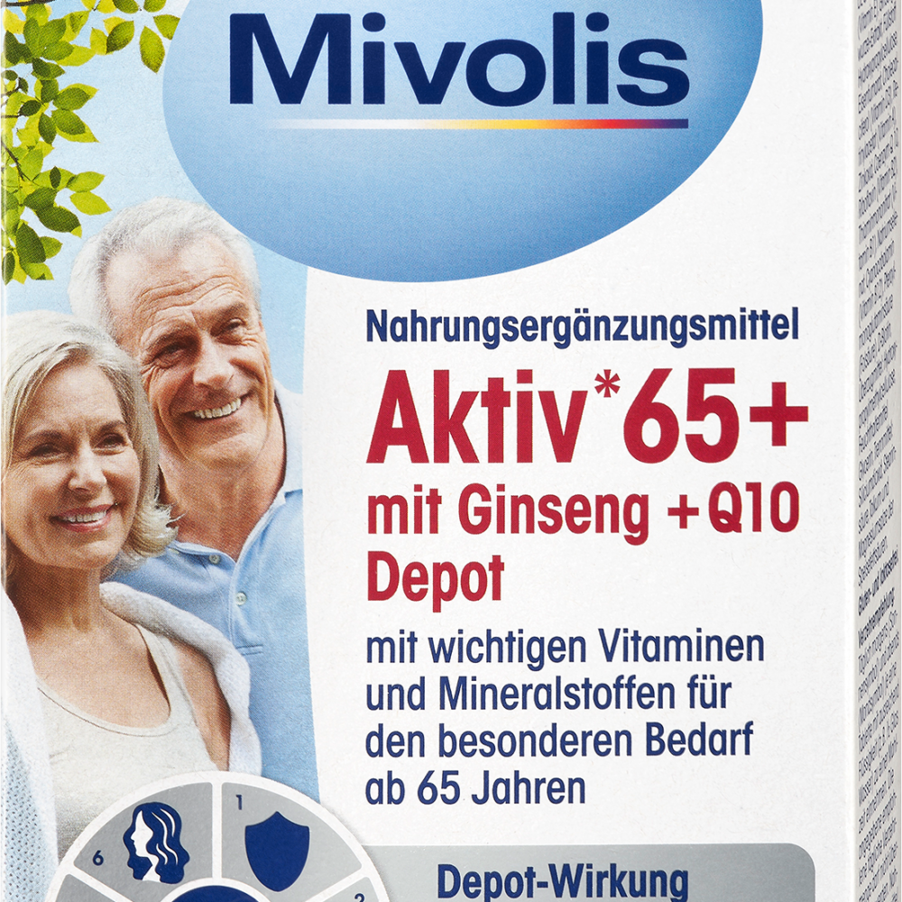 ميفوليس أكتيف 65+ مع الجينسنغ + Q10 ديبوت 60 قطعة، 51 جرام مكمل غذائي