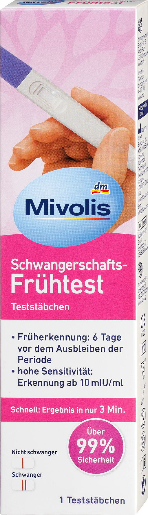 عصي اختبار الحمل المبكر Mivolis ، جهاز طبي 1 قطعة