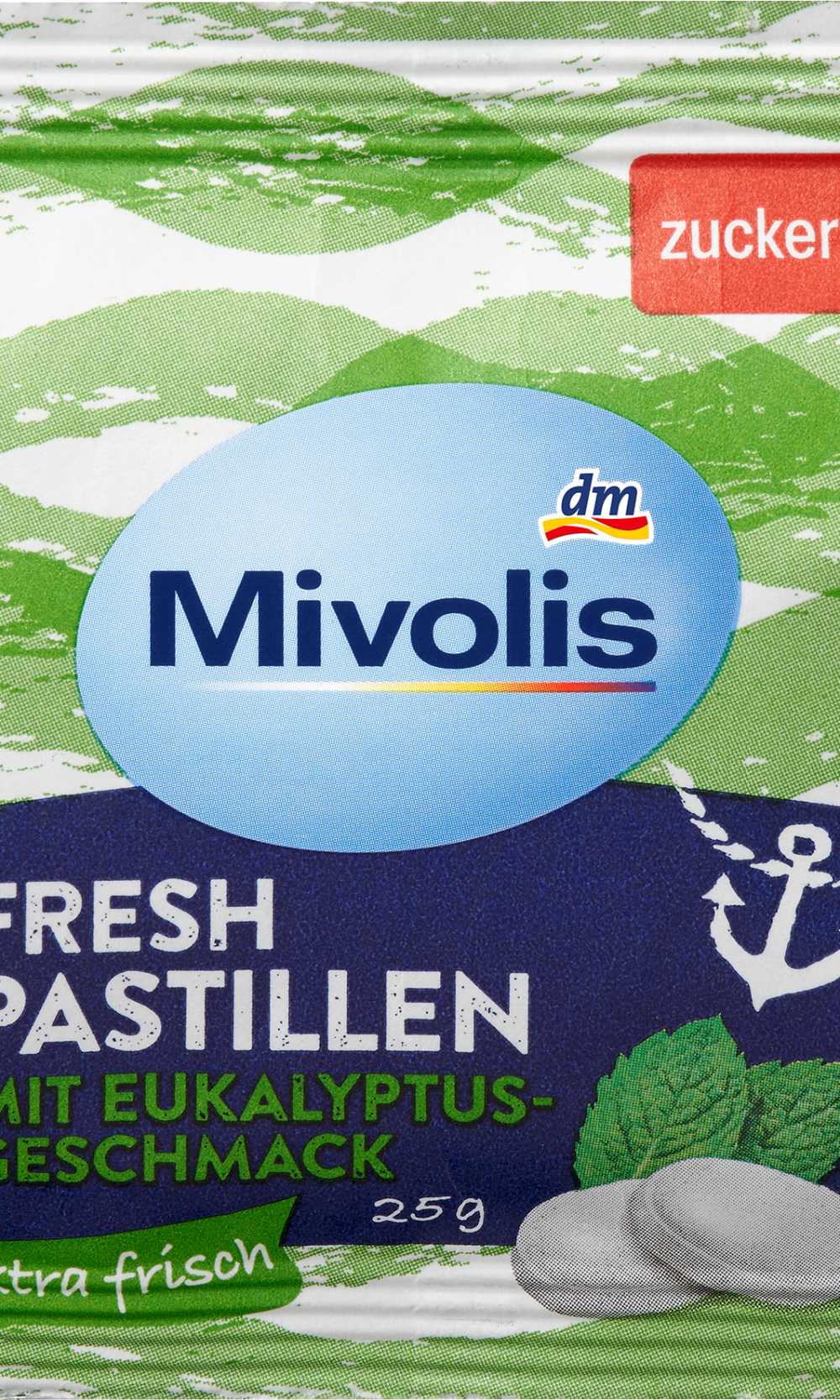 Mivolis Pastilles, أوكالبتوس طازج، خالي من السكر، 25 جم
