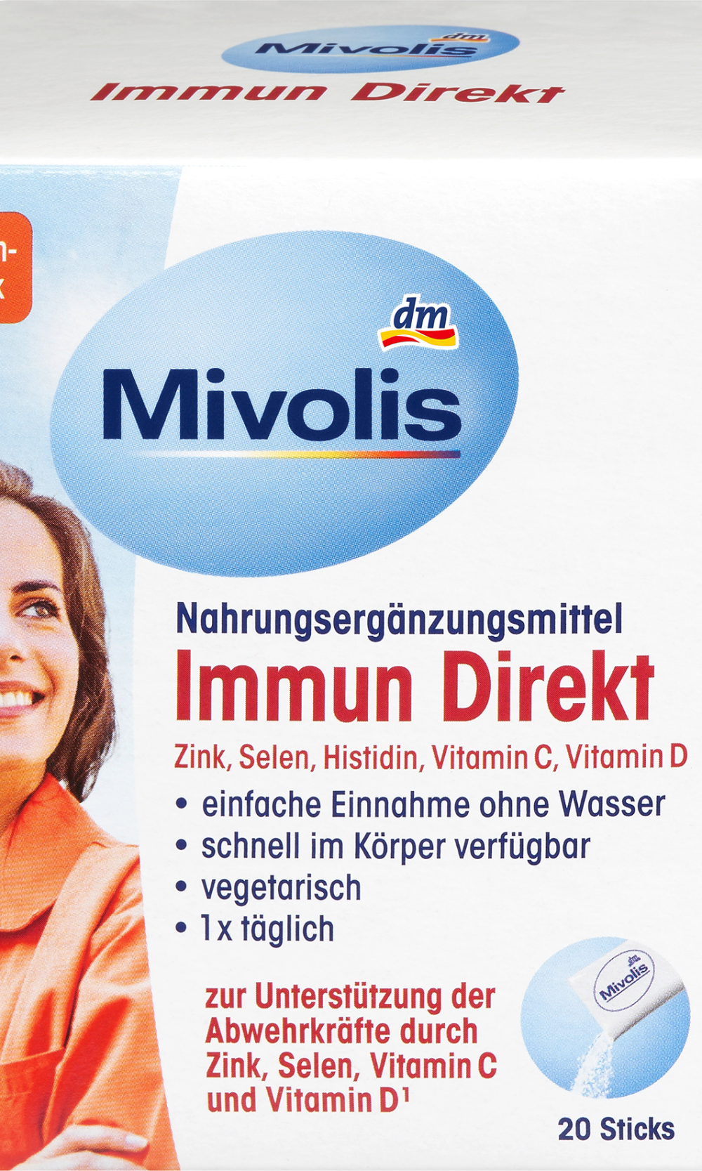Mivolis Immune Direct, أعواد الحصص 20 قطعة، 39 غراممكمل غذائي