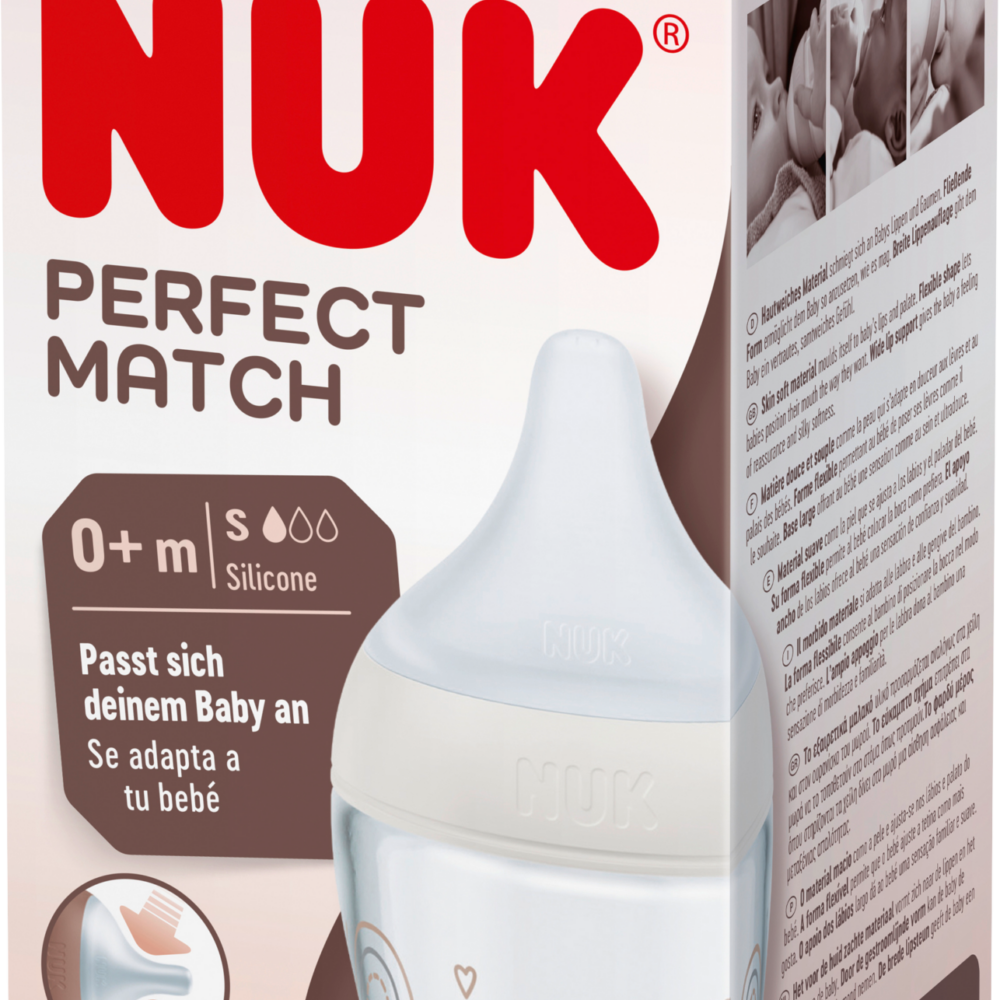 نوك زجاجة أطفال زجاجية مثالية ماتش ، أبيض ، منذ الولادة ، 120 مل ، 1 قطعة