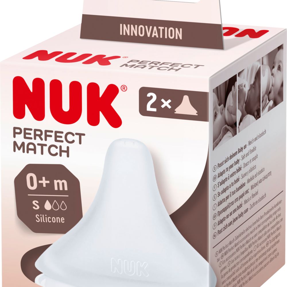 نوك حلمة بيرفكت ماتش سيليكون، مقاس S من 0 شهر، 2 قطعة
