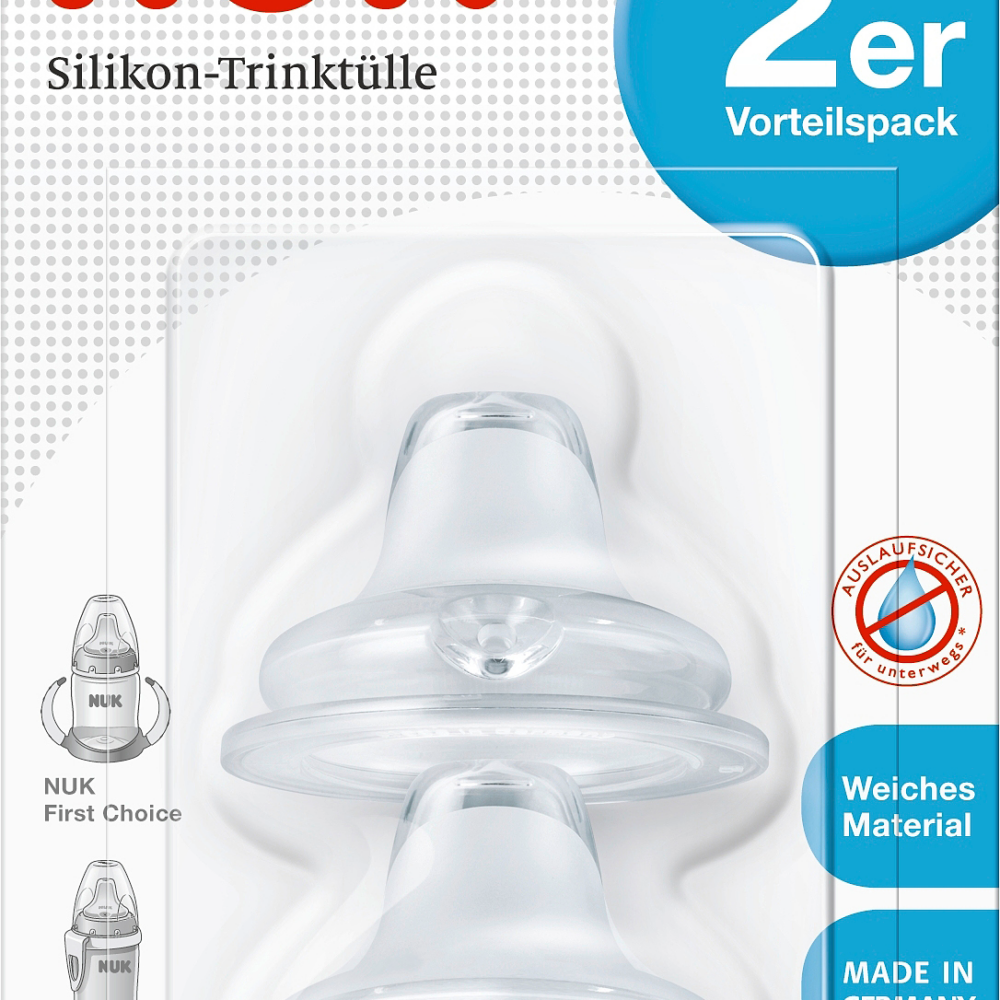NUK حلمة سيليكون ، من 6 أشهر ، 2 قطعة