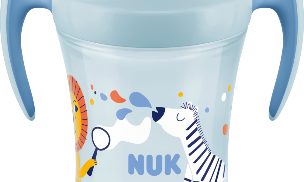 كوب مدرب زجاجة إيفولوشن من NUK أزرق، 230 مل، 1 قطعة