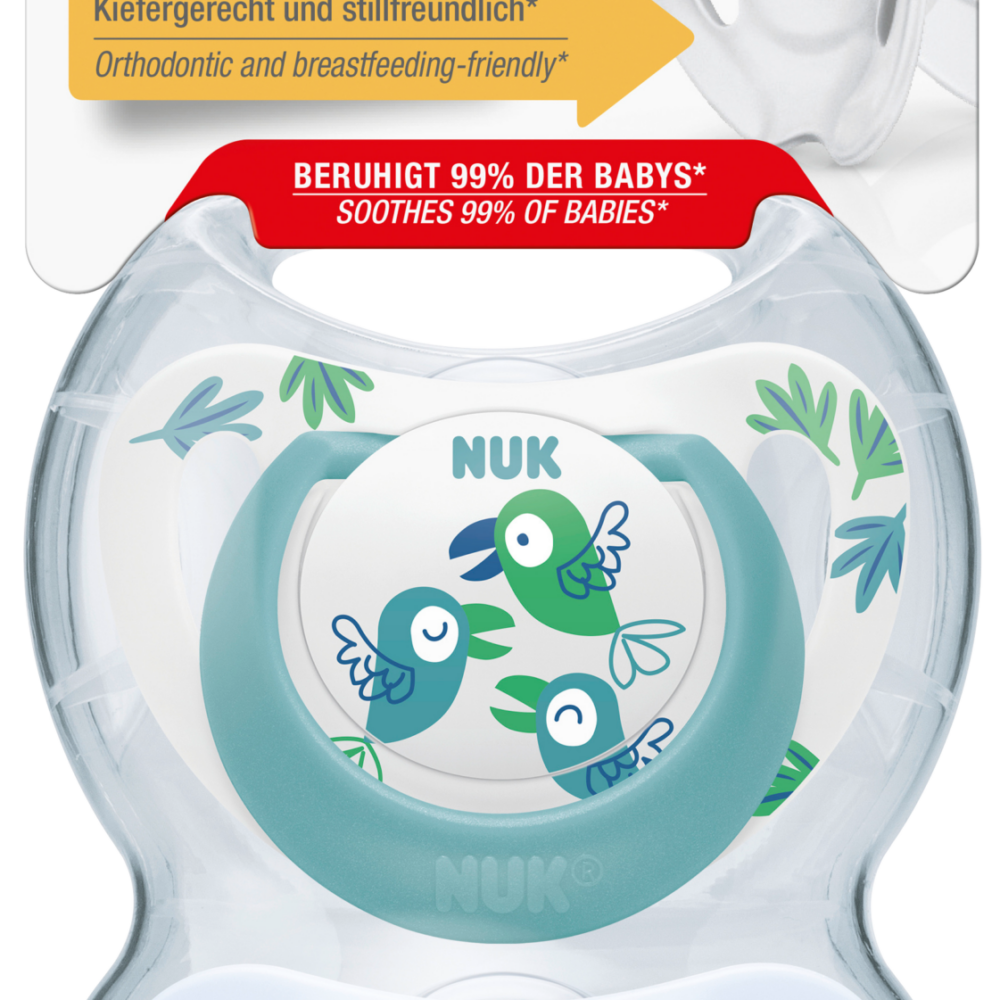 NUK لهاية ستار سيليكون ، فيروزي / أزرق ، مقاس 3 ، 18-36 شهرا ، 2 قطعة