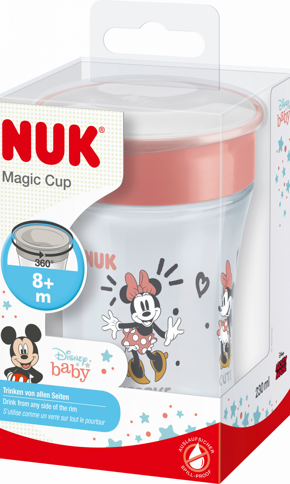 NUK كوب ماجيك ديزني أحمر، 230 مل، 1 قطعة