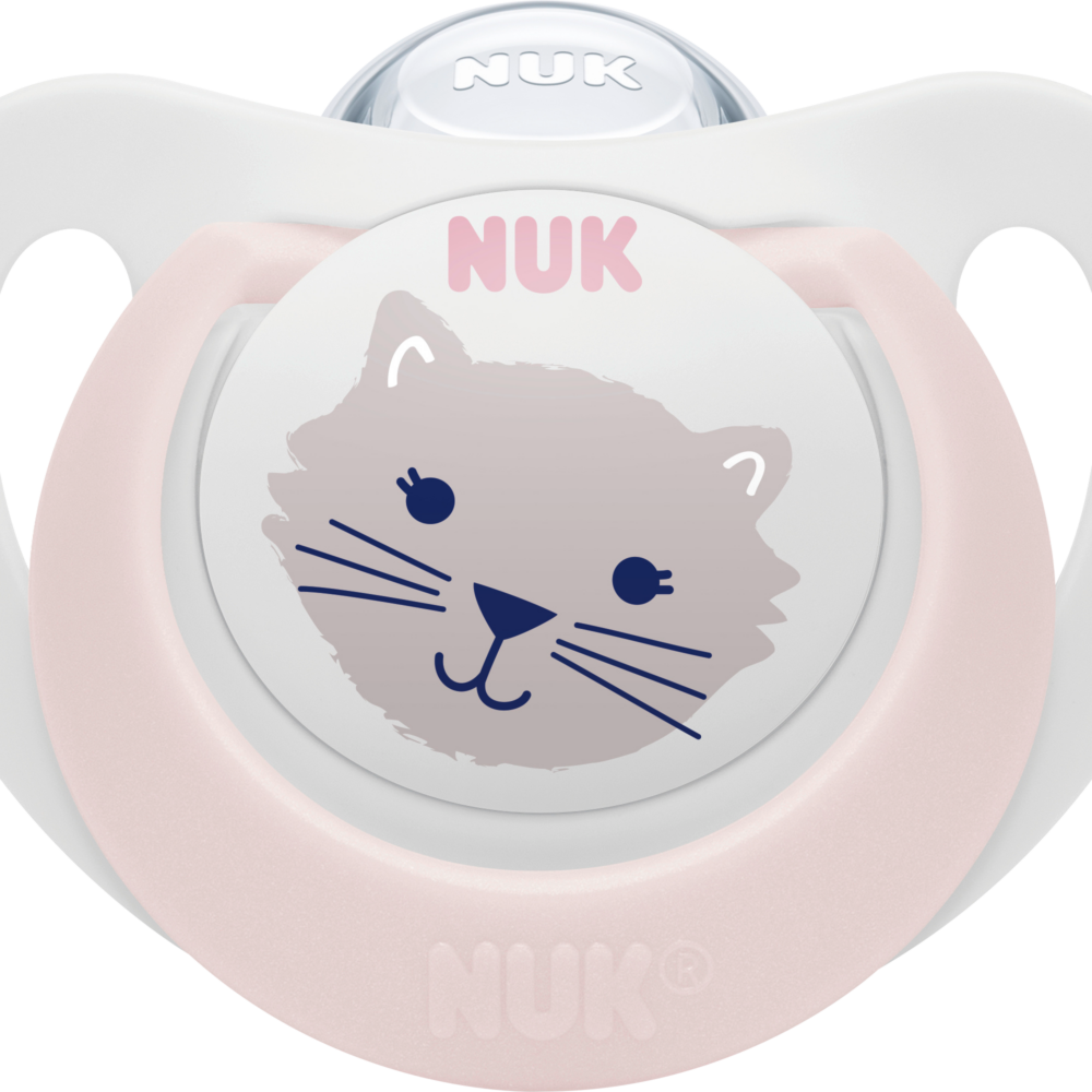 NUK لهاية ستار سيليكون نهاري آند نايت، وردي/أزرق فاتح، مقاس 1، 0-6 أشهر، 2 قطعة