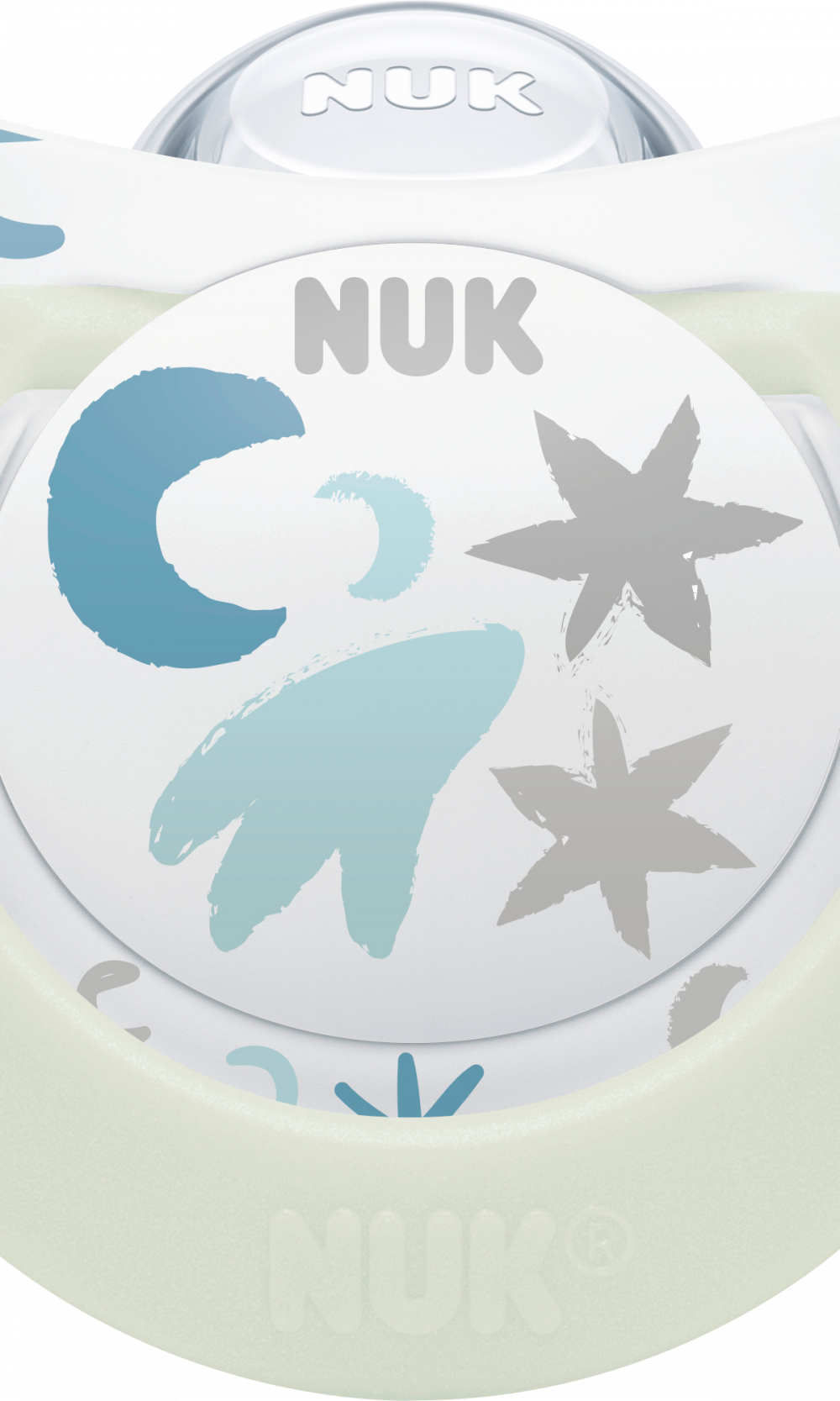 NUK لهاية ستار سيليكون نهاري ونيل ، أزرق / أبيض ، مقاس 1 ، 0-6 أشهر ، 2 قطعة