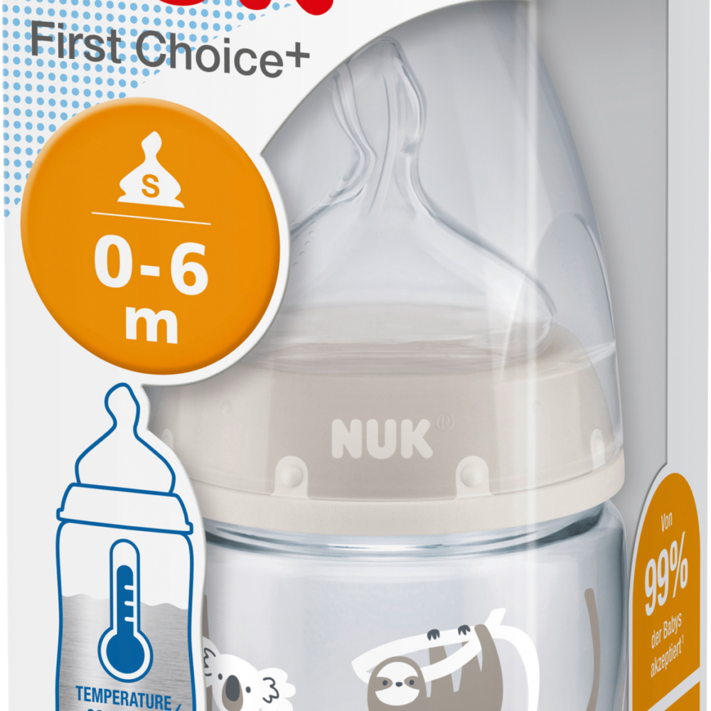 نوك زجاجة أطفال الخيار الأول، رمادي، 0-6 أشهر، 150 مل، 1 قطعة
