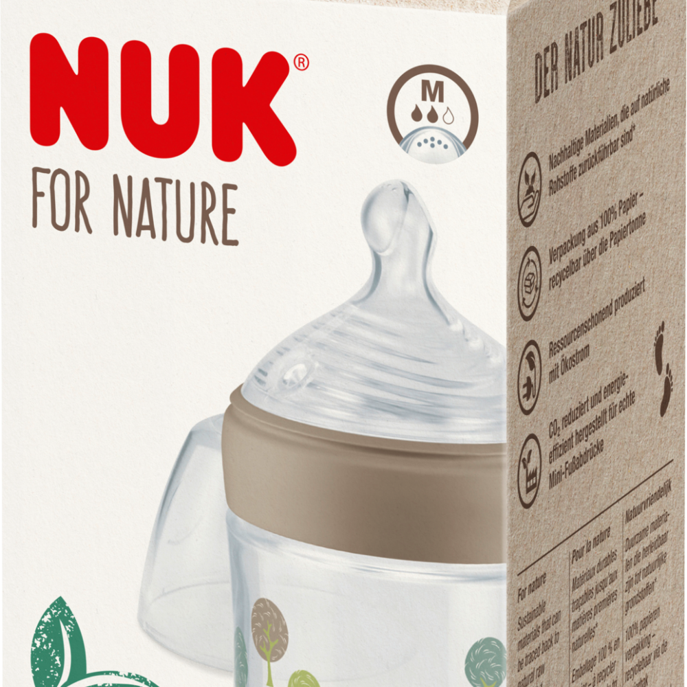 NUK زجاجة أطفال للطبيعة، بني، 0-6 أشهر، 260 مل، 1 قطعة
