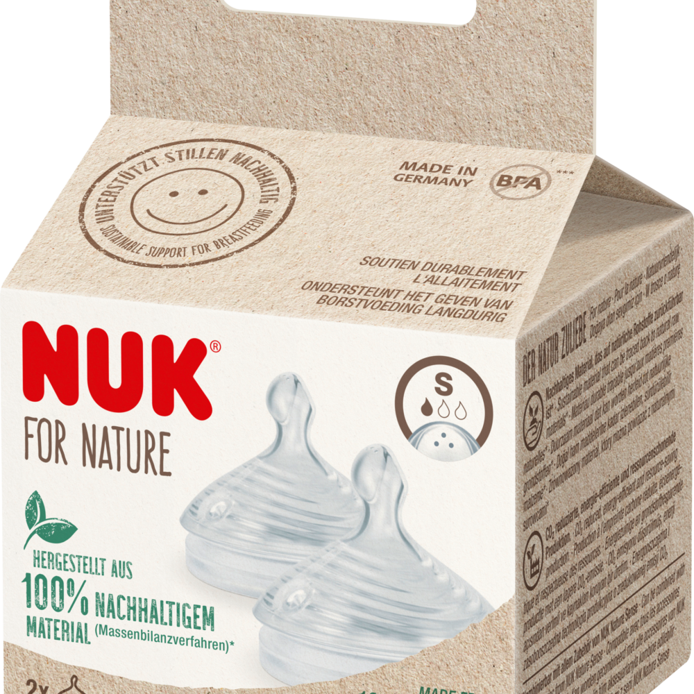 نوك حلمة طبيعية سيليكون مقاس S، من 6 شهور، 2 قطعة