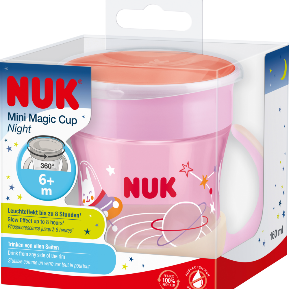 NUK كوب ماجيك ميني ليلي وردي، 160 مل، 1 قطعة