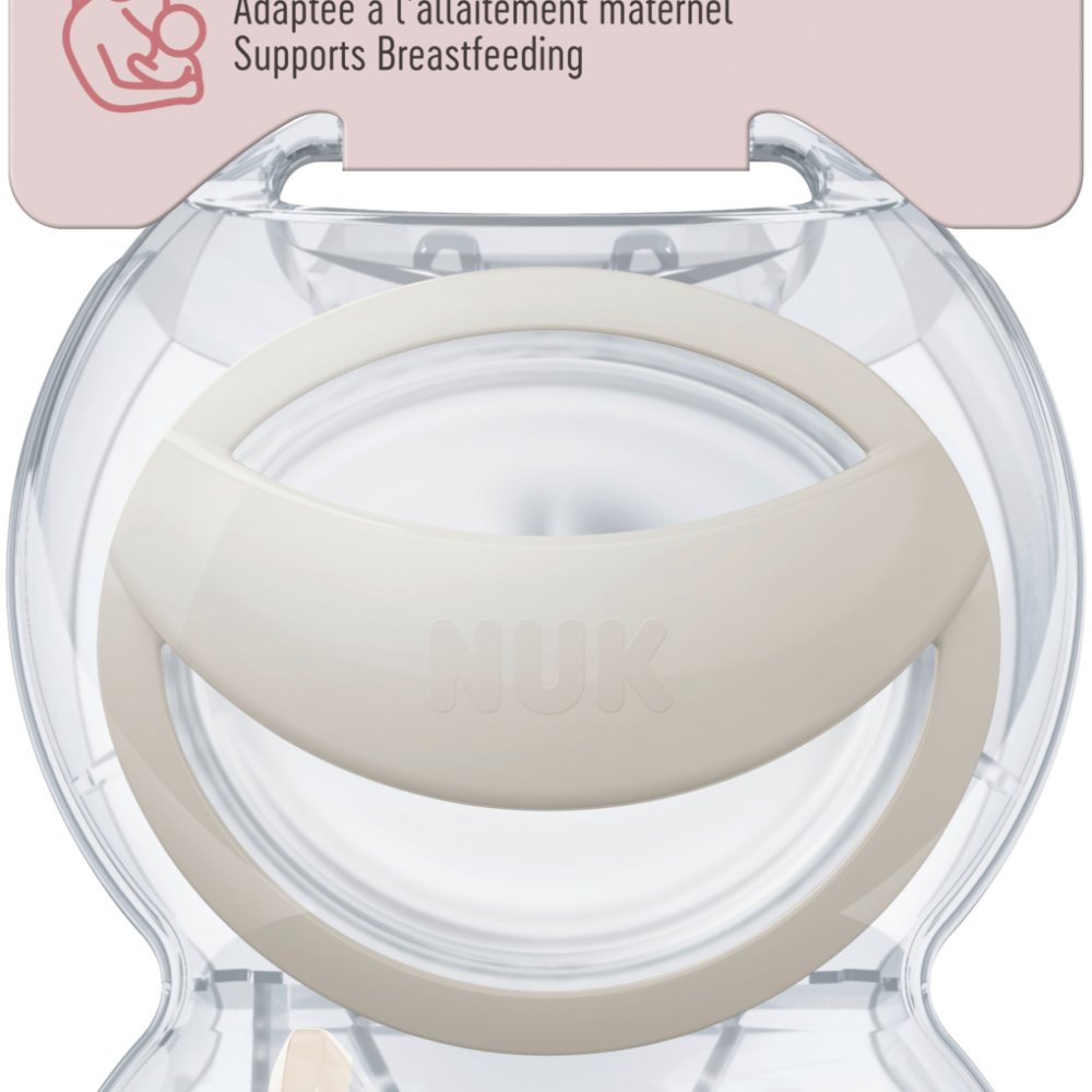 NUK مصاصة موم سيليكون ، كريم ، مقاس 1 ، 0-9 شهور ، 2 قطعة