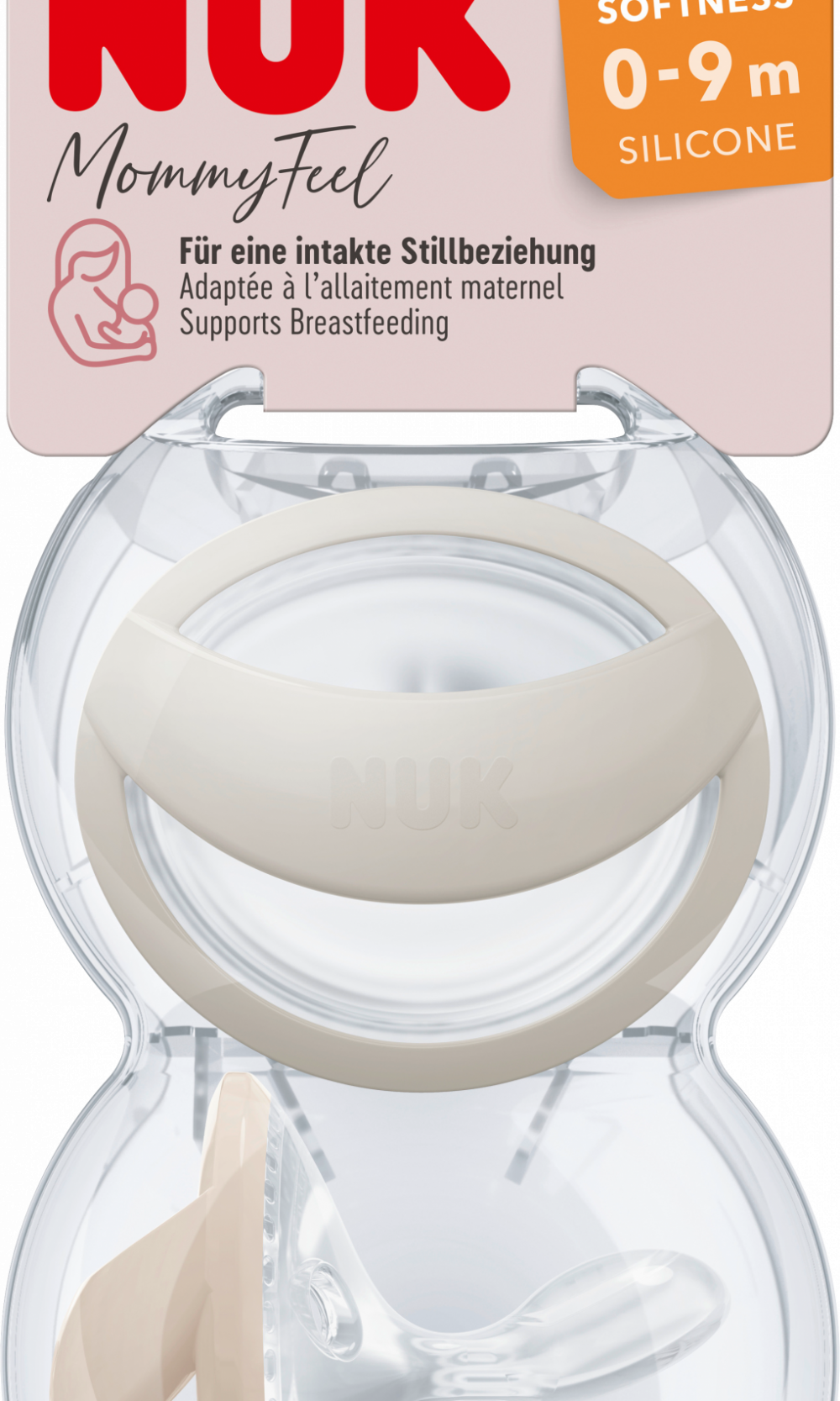 NUK مصاصة موم سيليكون ، كريم ، مقاس 1 ، 0-9 شهور ، 2 قطعة
