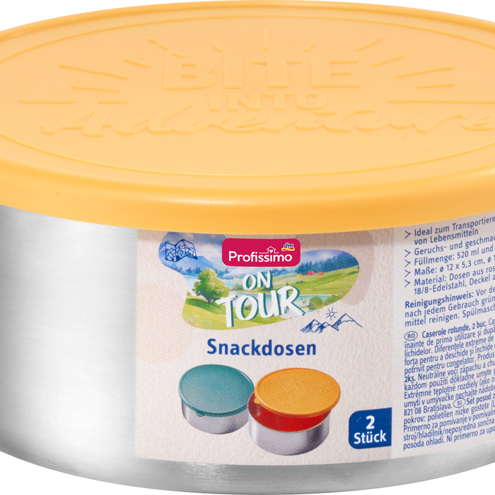 علب الوجبات الخفيفة Profissimo جولة ، 2 قطعة