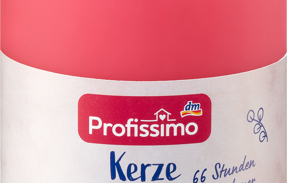 Profissimo شمعة وردي غير لامع، 1 قطعة
