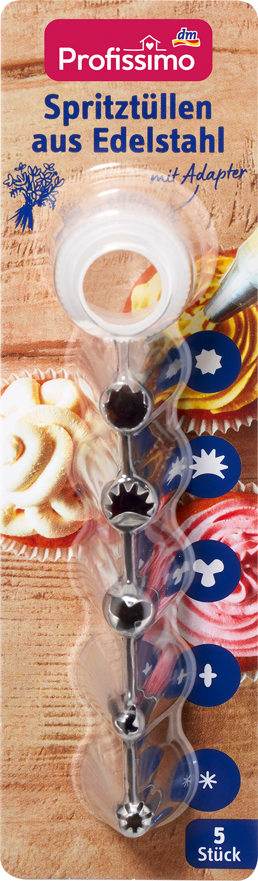 فوهات أنابيب من الفولاذ المقاوم للصدأ Profissimo ، 1 مجموعة