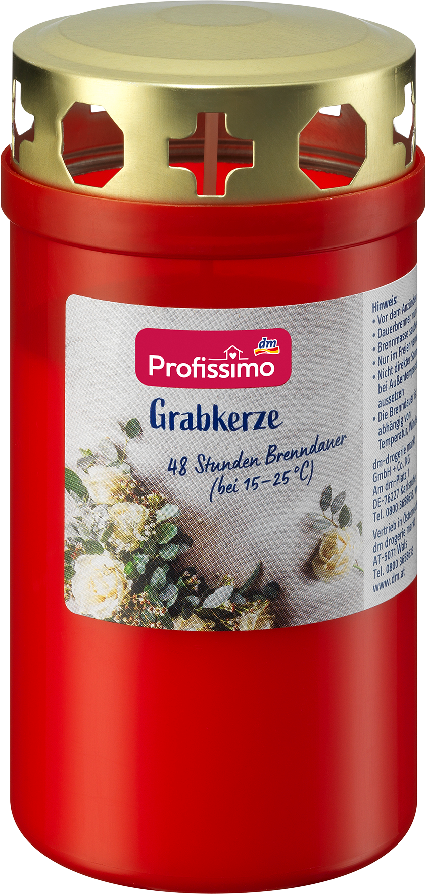 شمعة بروفيسيمو قبر بغطاء أحمر، 1 قطعة