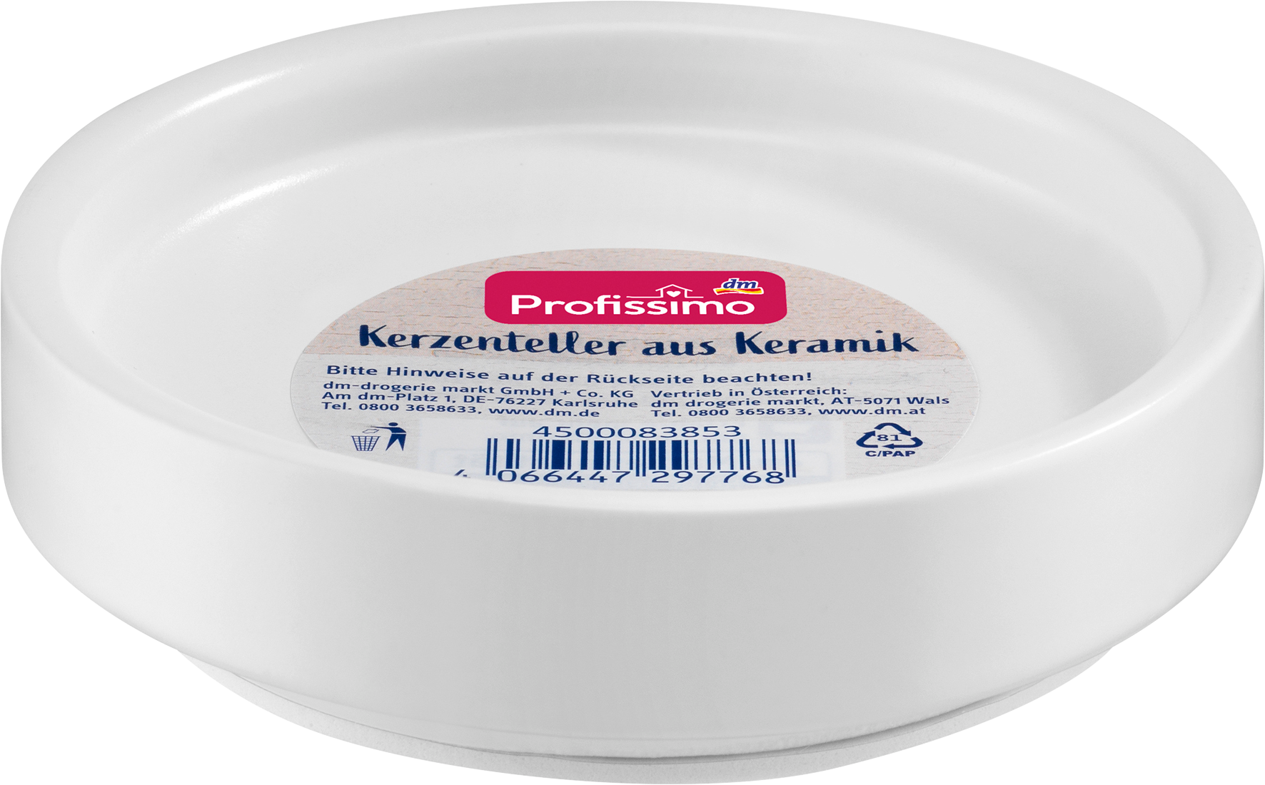 طبق شمعة سيراميك Profissimo ، 1 قطعة