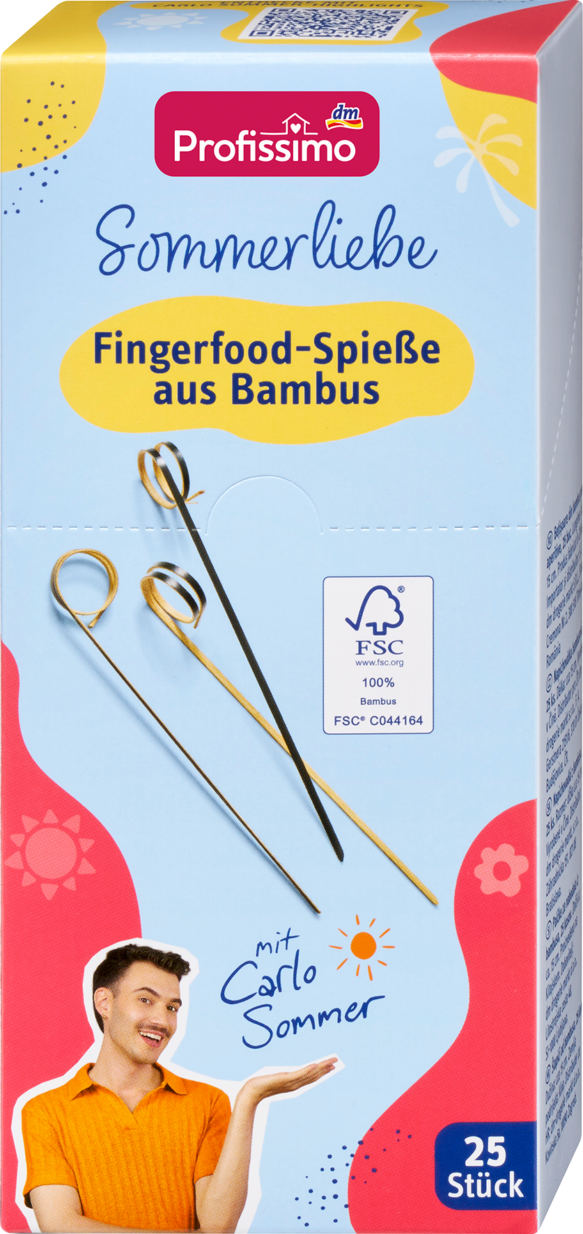 Profissimo أسياخ طعام الأصابع مصنوعة من بامبو سمر لوف، 25 قطعة