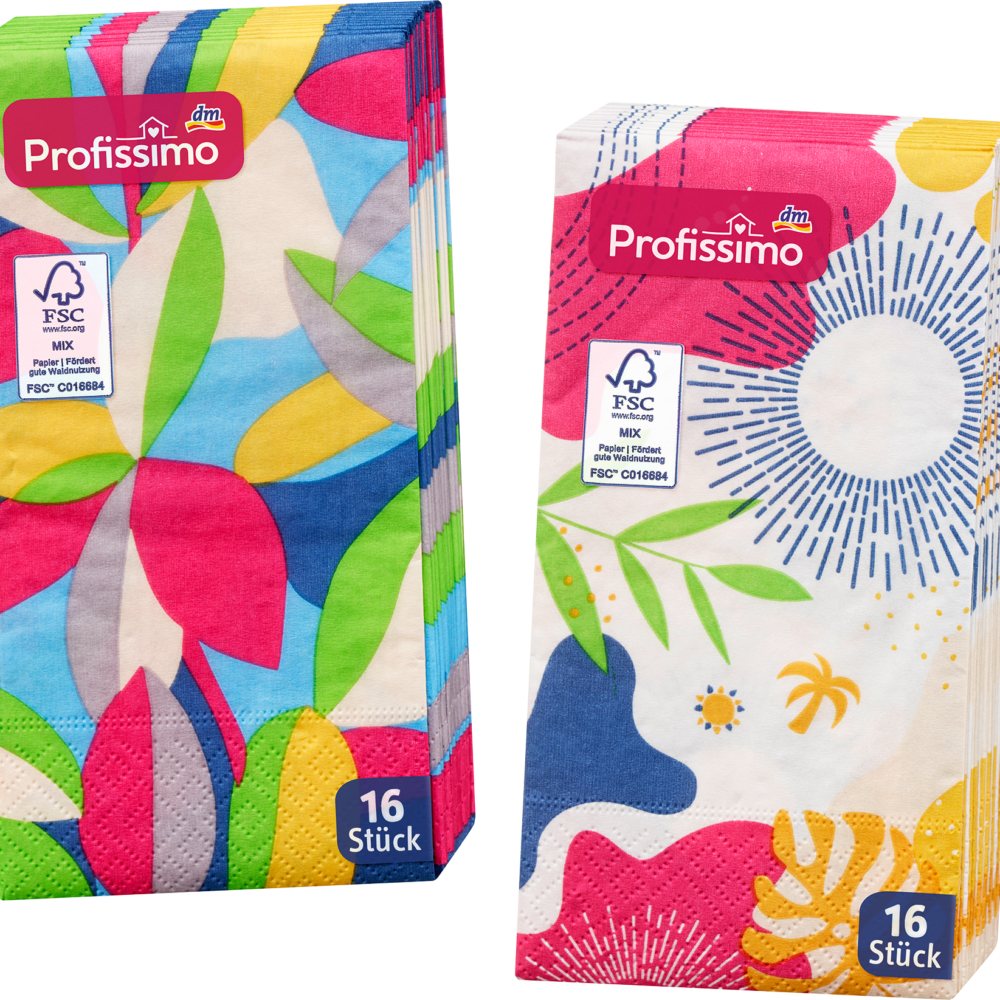 بروفيسيمو مناديل بوفيه صيفي لشكل الحب الصيف مزاج/أوراق الشجر، 16 قطعة