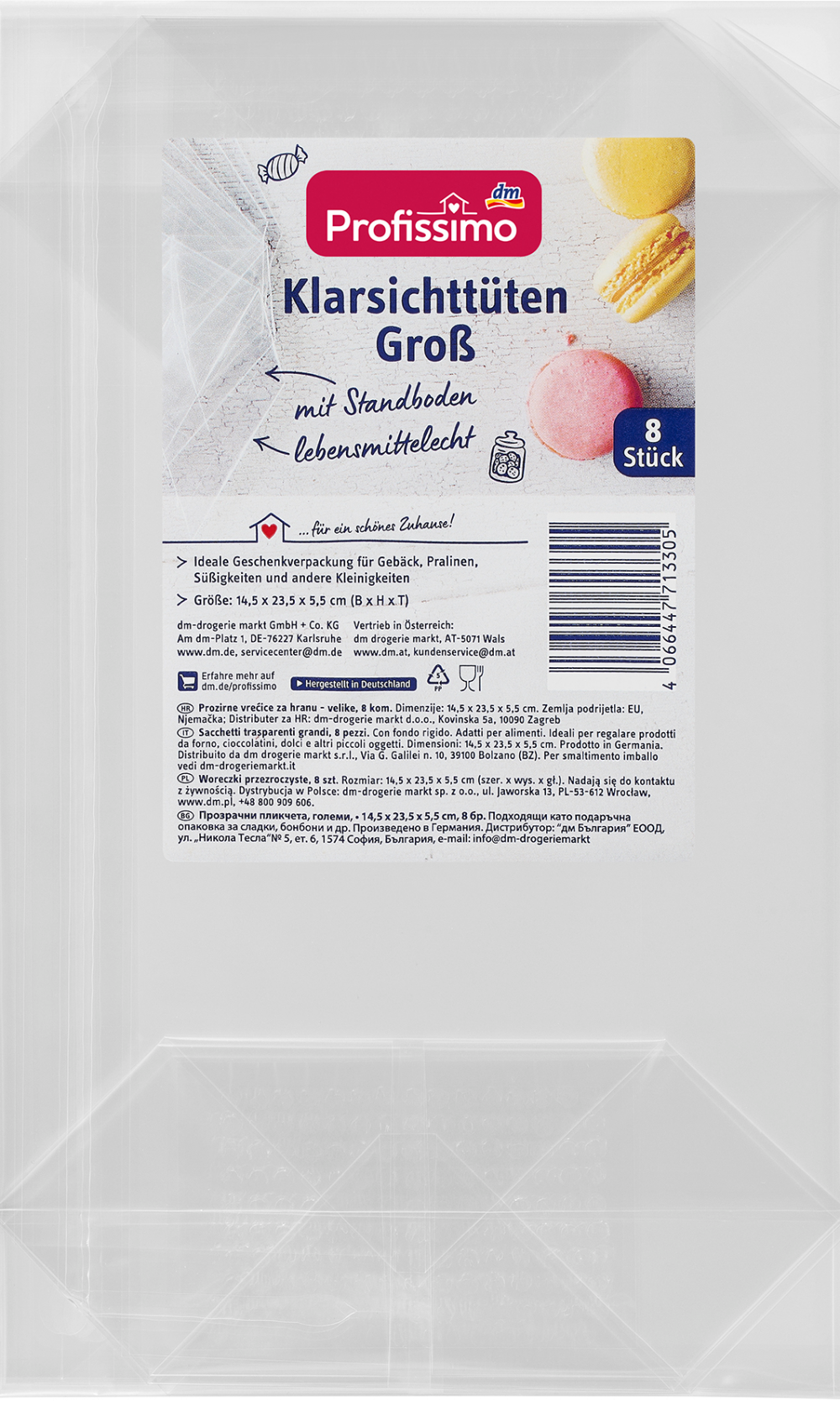 أكياس بروفيسيمو شفافة كبيرة ، 8 قطع