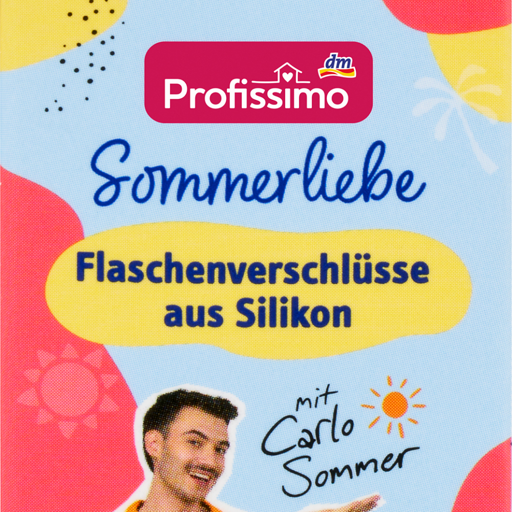 Profissimo سيليكون زجاجة أغطية الملونة الصيف الحب