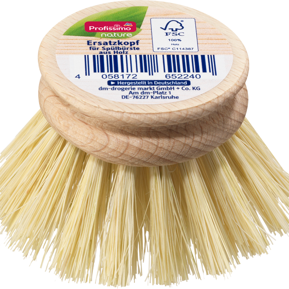 طبيعة رأس استبدال Profissimo لفرشاة غسيل الصحون الخشبية ، 1 قطعة