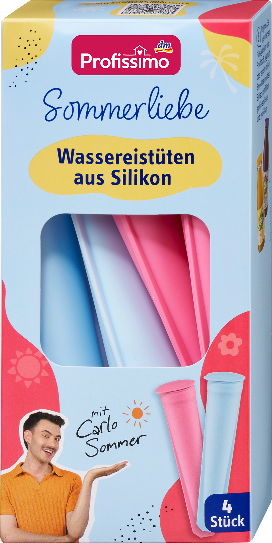 بروفيسيمو سيليكون مخاريط آيس كريم مائية سمر لوف، 4 قطع