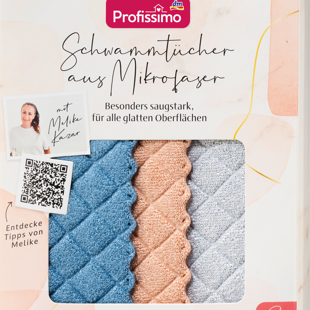 Profissimo أقمشة إسفنجية من الألياف الدقيقة ، 3 قطع