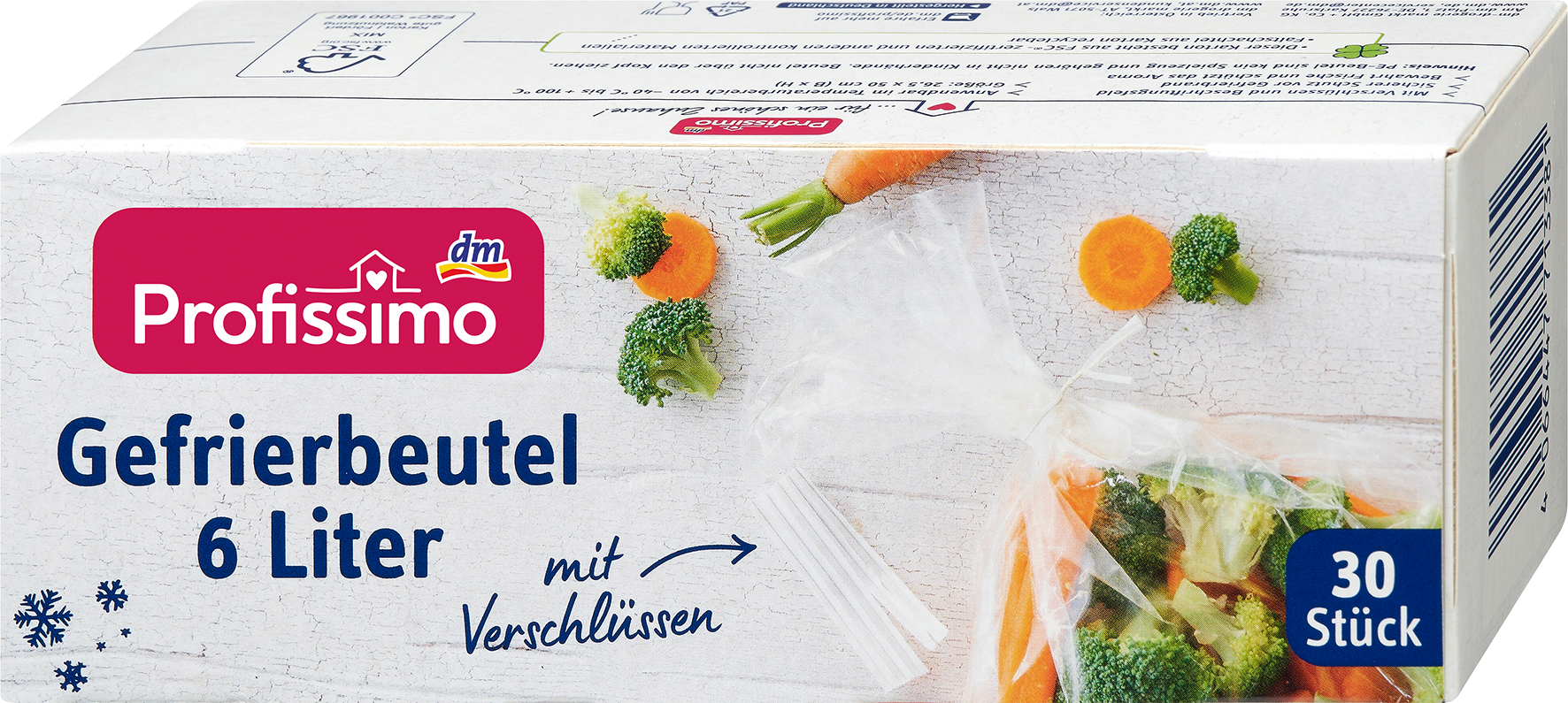 بروفيسيمو كيس فريزر 6 لتر مع إغلاق، 30 قطعة