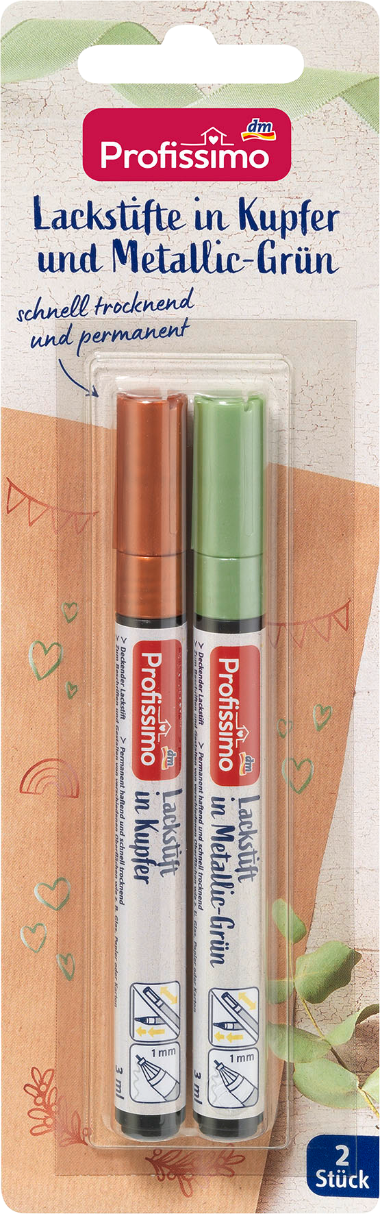 طقم أقلام رصاص بروفيسيمو تاتش أب 2 قطعة نحاسي وأخضر معدني، 1 قطعة