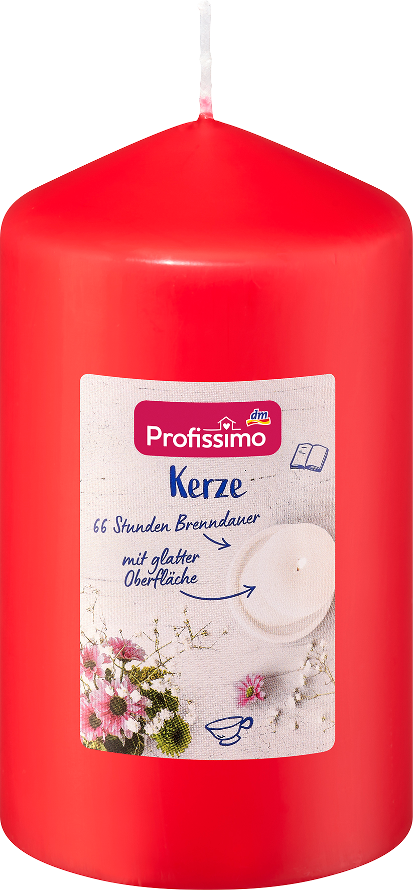 بروفيسيمو شمعة عمود 140/80 حمر خشخاش، 1 قطعة