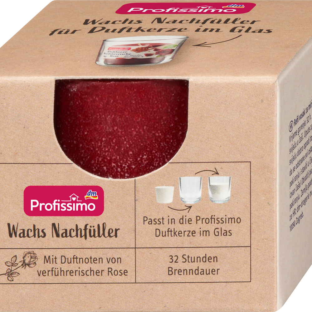 بروفيسيمو عبوة شمع للبرطمانات المعطرة الورد المغر، 1 قطعة